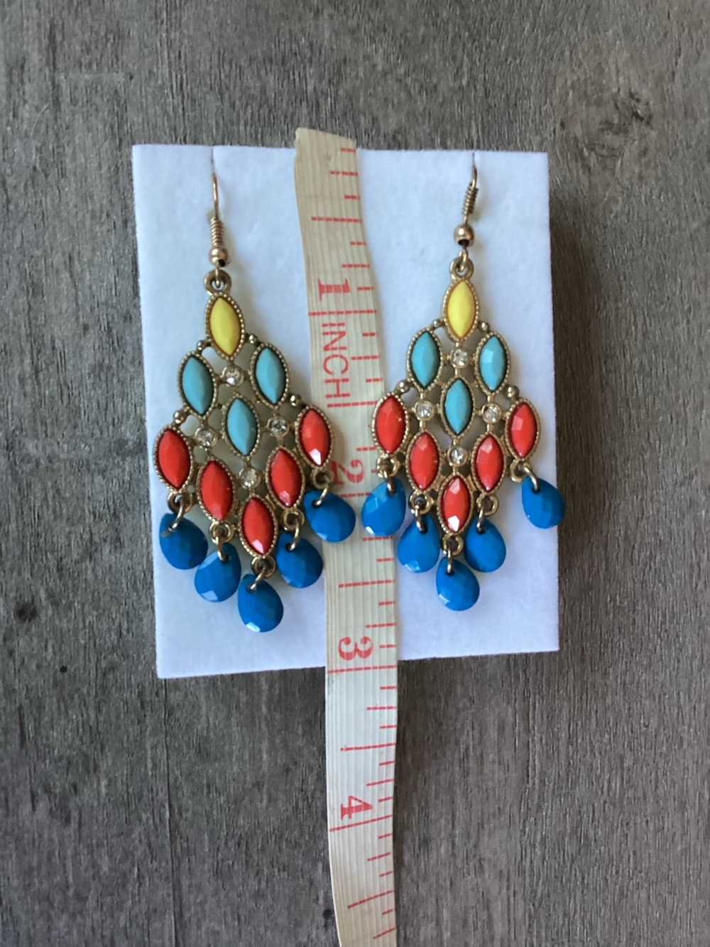 Colorful Teardrop Dangle Earrings - Multicolor